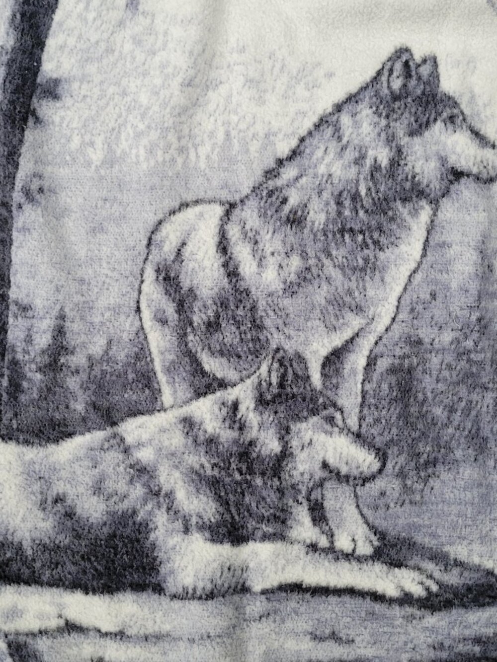 Vintage Biederlack of the Americas Reversible Throw Blanket Wolf